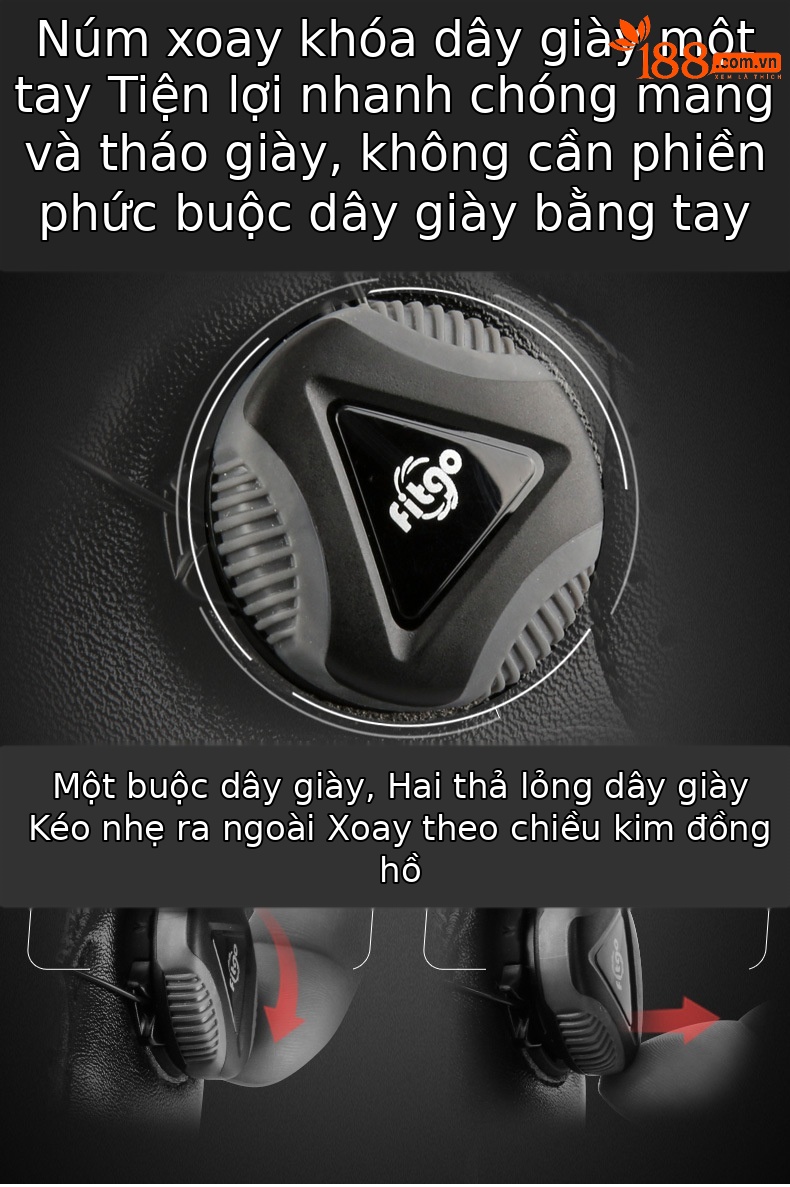 Giày golf nam chống thấm khóa xoay PGM XZ130 — XZ130 giày chống thấm khóa sợi nhỏ nam trắng đen chi tiết 3