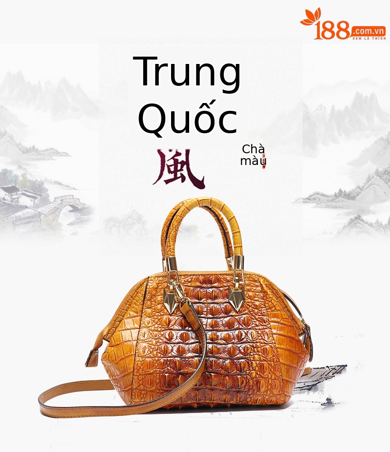 Túi đeo vai da retro nữ công suất lớn đa năng — Màu đen, Vàng cổ điển, Đỏ cổ điển chi tiết 1
