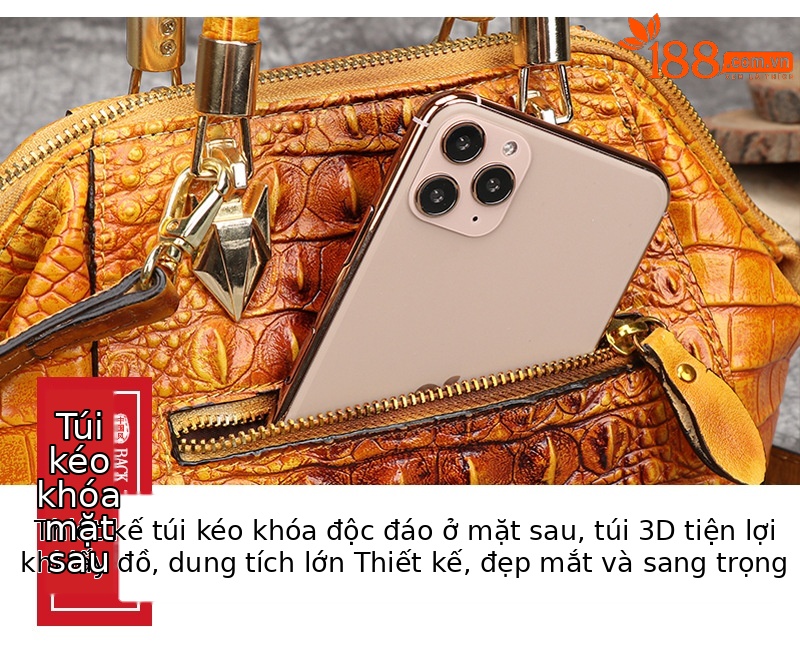 Túi đeo vai da retro nữ công suất lớn đa năng — Màu đen, Vàng cổ điển, Đỏ cổ điển chi tiết 16