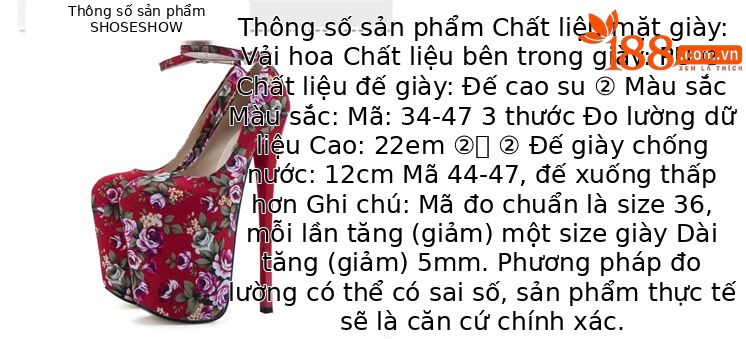 Giày cao gót nữ mũi nhọn gót siêu cao 22 cm phong cách dân tộc — Màu đen chi tiết 1