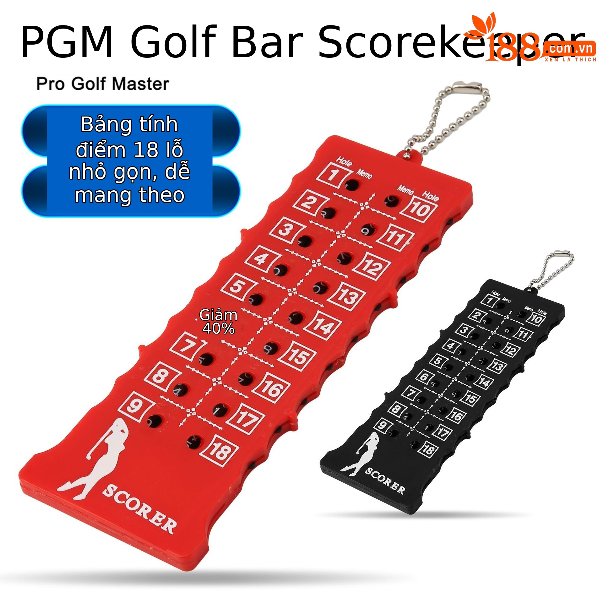 Máy ghi điểm golf 18 lỗ PGM dạng thanh vuông, nhỏ gọn — JFQ002 thanh ghi điểm (màu ngẫu nhiên)