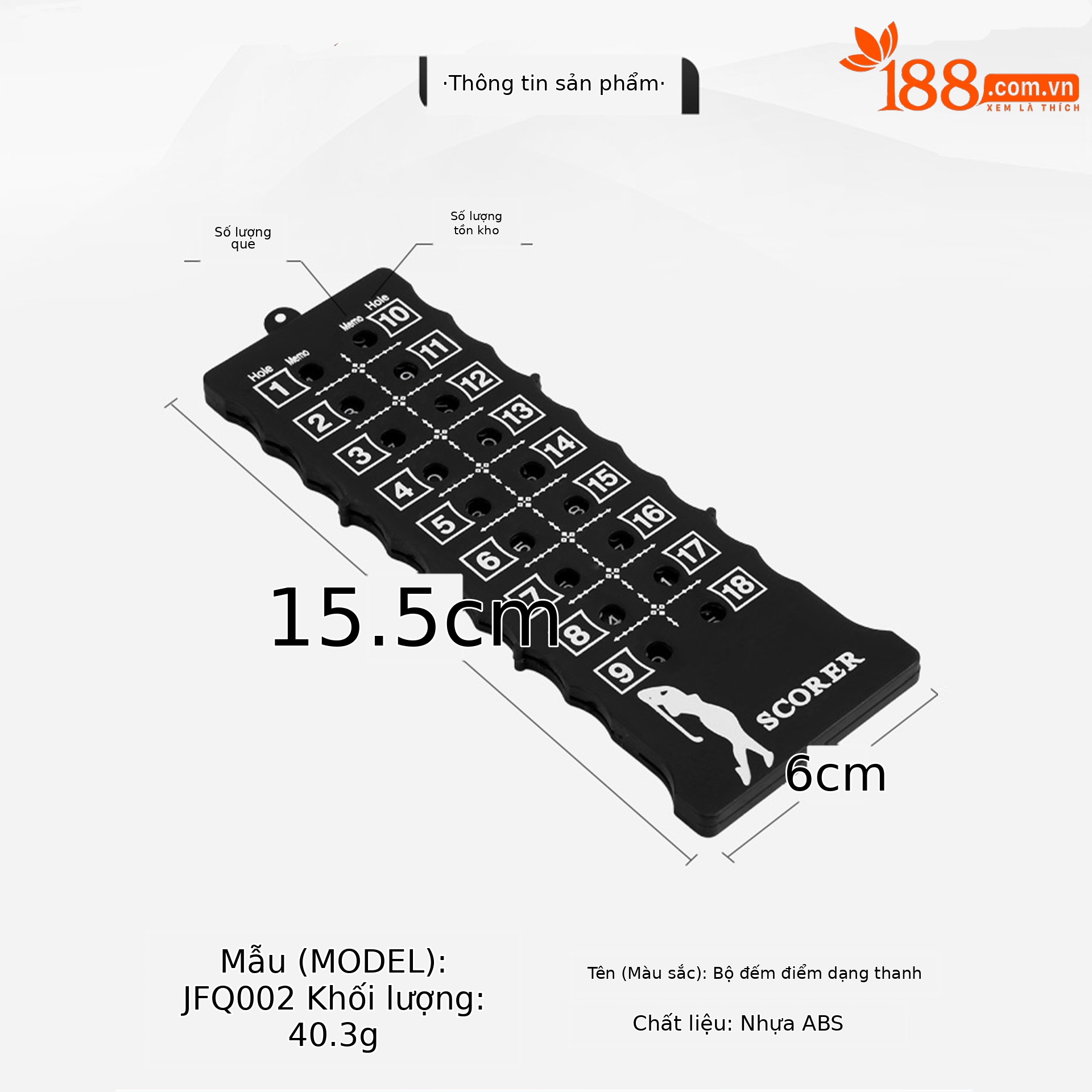 Máy ghi điểm golf 18 lỗ PGM dạng thanh vuông, nhỏ gọn — JFQ002 thanh ghi điểm (màu ngẫu nhiên)