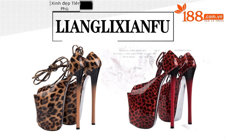 Sandal cao gót nữ hở mũi họa tiết da báo, gót 22 cm — Màu nâu chi tiết 1
