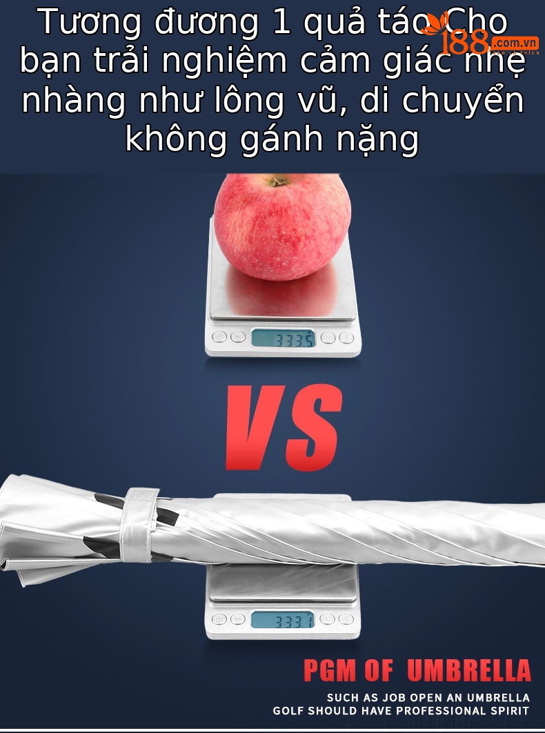 Ô dù golf PGM tự động chống tia UV siêu nhẹ 333g — Ô Golf YS006 chi tiết 4
