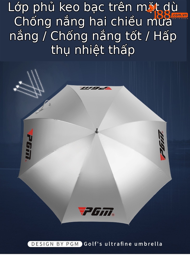 Ô dù golf PGM tự động chống tia UV siêu nhẹ 333g — Ô Golf YS006 chi tiết 5