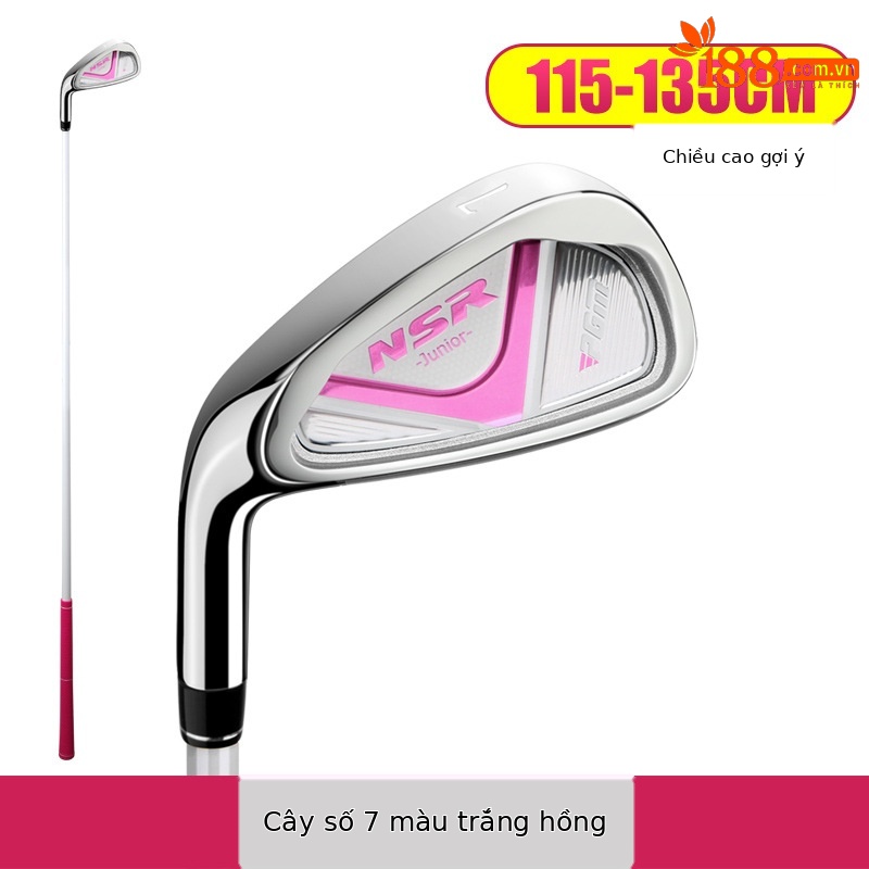 Tay trái số 7 sắt trắng hồng (115-135cm)