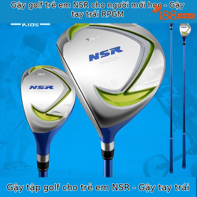 Gậy đánh golf trẻ em PGM NSR Junior bộ gỗ số 1 và số 5 tay trái — Tay trái màu xanh lục # số 1 gỗ (95-115cm), Tay trái màu xanh lục # số 1 gỗ (115-135cm), Tay trái màu xanh lục # số 1 gỗ (135-155cm), Tay trái màu xanh lá cây xanh #5 gỗ (95-115cm)