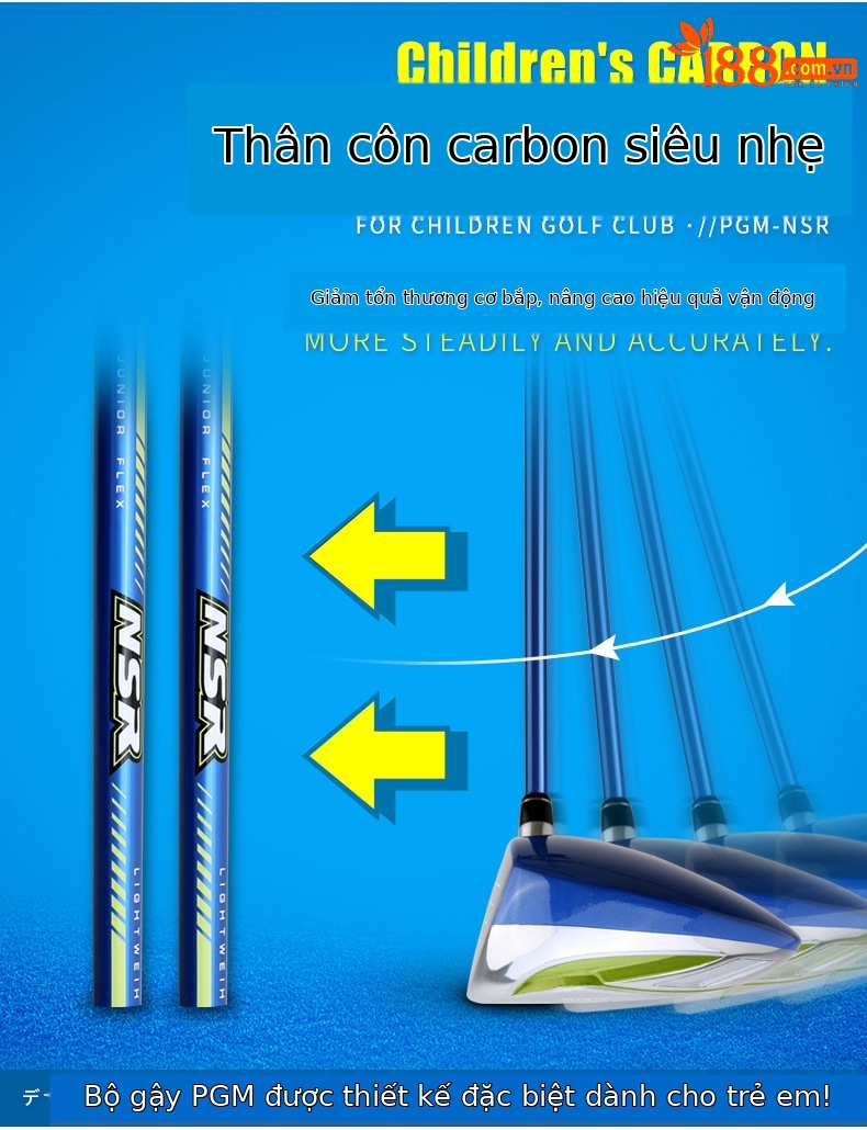 Gậy đánh golf trẻ em PGM NSR Junior bộ gỗ số 1 và số 5 tay trái — Tay trái màu xanh lục # số 1 gỗ (95-115cm), Tay trái màu xanh lục # số 1 gỗ (115-135cm), Tay trái màu xanh lục # số 1 gỗ (135-155cm), Tay trái màu xanh lá cây xanh #5 gỗ (95-115cm) chi tiết 5