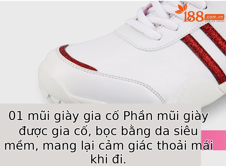 Giày thể thao nữ chạy bộ chống nước thoáng khí đế foam PGM — XZ138 trắng đỏ, XZ138 trắng đen, XZ138 Bạc chi tiết 13