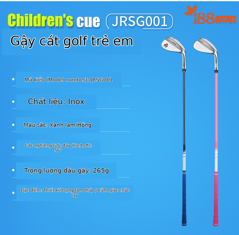 Gậy golf trẻ em PGM gậy cát 56° tay trái/phải cho bé 3–12 tuổi — JRSG001 tay phải bé trai màu xanh lam [thanh cát] 120-135cm, JRSG001 tay phải bé trai màu xanh lam [thanh cát] 135-150cm, JRSG001 tay phải bé trai màu xanh lam [thanh cát] 150-165cm, JRSG001 cô gái tay phải màu hồng [thanh cát] 120-135cm chi tiết 8