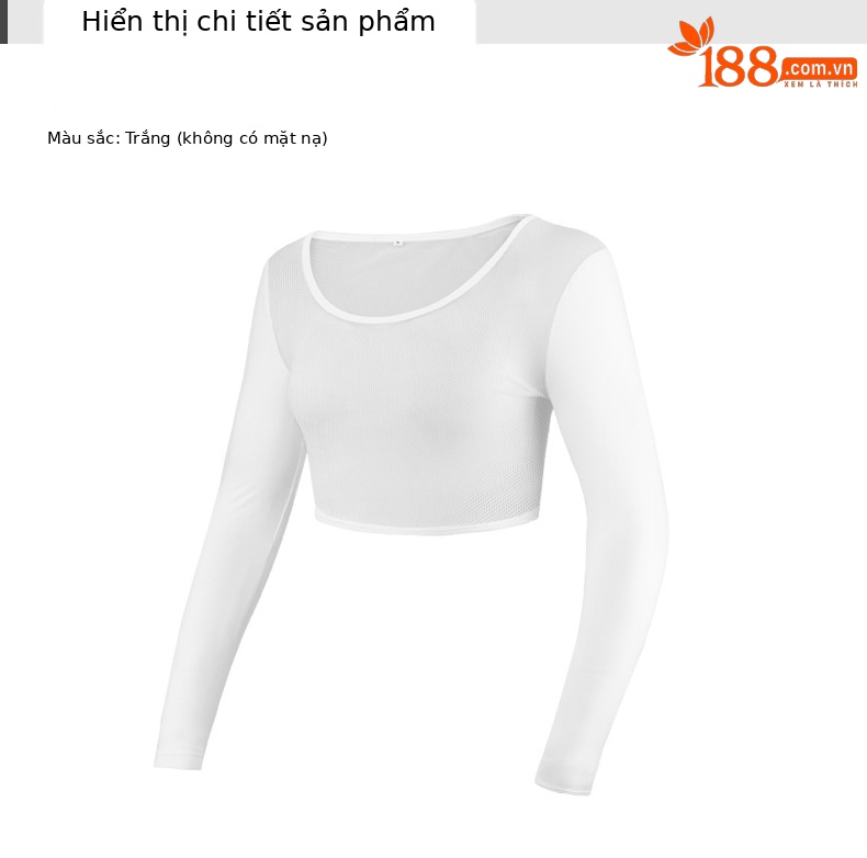 Áo chống nắng golf nữ tay lỡ dáng dài chất lụa mềm — Nửa Áo sơ mi cơ sở YF204 (có mặt nạ), YF203 cổ tròn băng lụa tay áo nửa đáy chi tiết 14