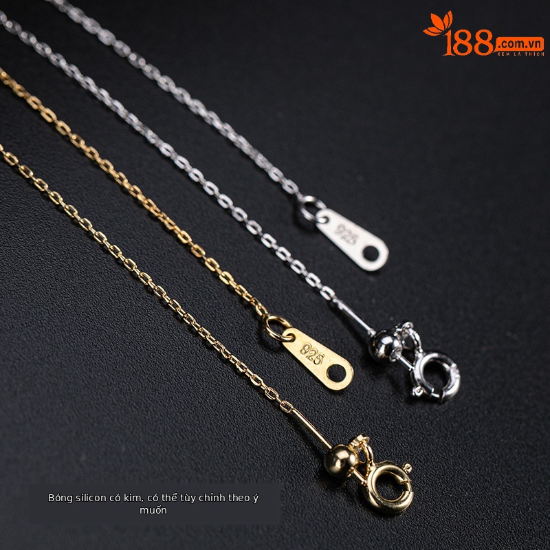 Dây chuyền xương đòn bạc 925 mạ vàng hình chữ O đơn giản — Kiểu bạc trơn