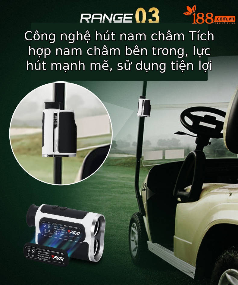 Máy đo khoảng cách laser golf PGM JQ013 có bù độ dốc, khóa cột cờ, tầm đo 1300 thước, sạc lại — Máy đo khoảng cách Cao Cấp JQ013 Đen Trắng [600 thước], Máy đo khoảng cách Cao Cấp JQ013 Đen Trắng [1300 thước] chi tiết 3