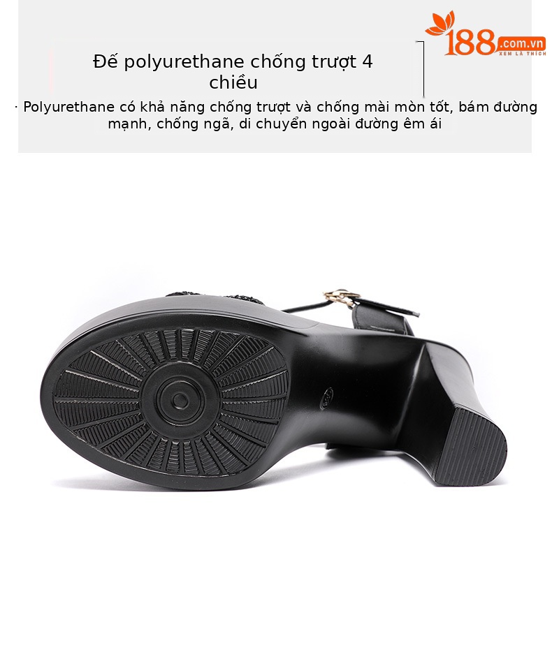 Sandal cao gót quai ngang nữ kiểu La Mã gót dày 13 cm — Màu đen 13cm, Bạc 13cm, Màu vàng kim 10cm, Màu vàng 13cm chi tiết 9