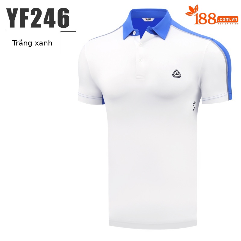 Áo thun nam ngắn tay thể thao golf vải thoáng khí — YF246 nam tay ngắn thoáng khí màu trắng xanh, YF237 nam sọc cổ tay ngắn màu đen, YF239 nam tay ngắn thoáng khí màu xanh nước biển, YF239 nam tay ngắn thoáng khí màu đỏ thẫm