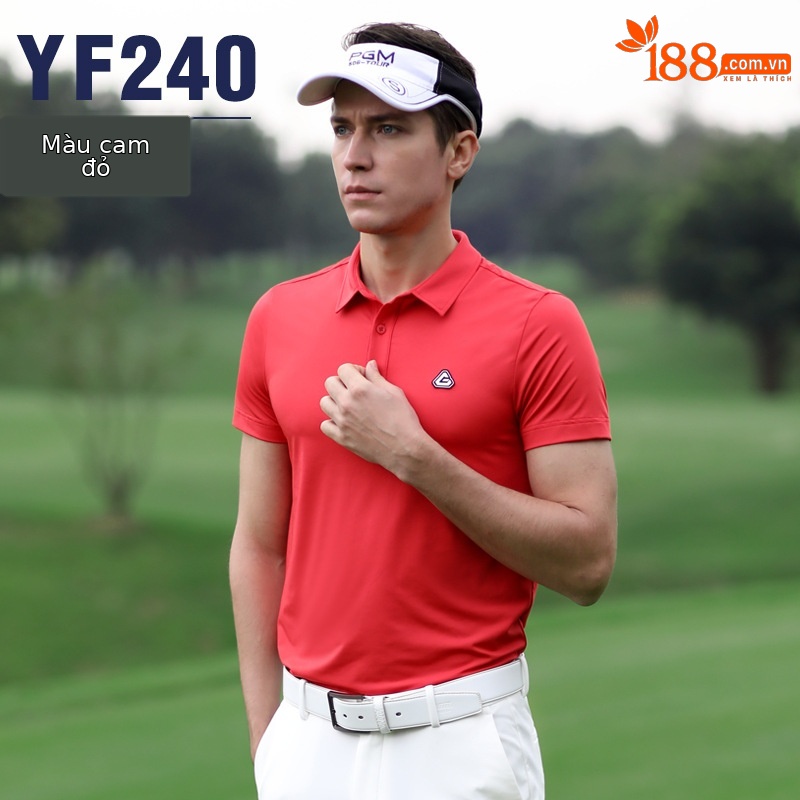 YF240 nam Xẻ Tà Màu Trơn Ngắn tay màu cam