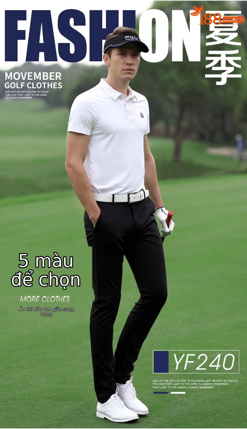 Áo thun nam ngắn tay thể thao golf vải thoáng khí — YF246 nam tay ngắn thoáng khí màu trắng xanh, YF237 nam sọc cổ tay ngắn màu đen, YF239 nam tay ngắn thoáng khí màu xanh nước biển, YF239 nam tay ngắn thoáng khí màu đỏ thẫm chi tiết 3