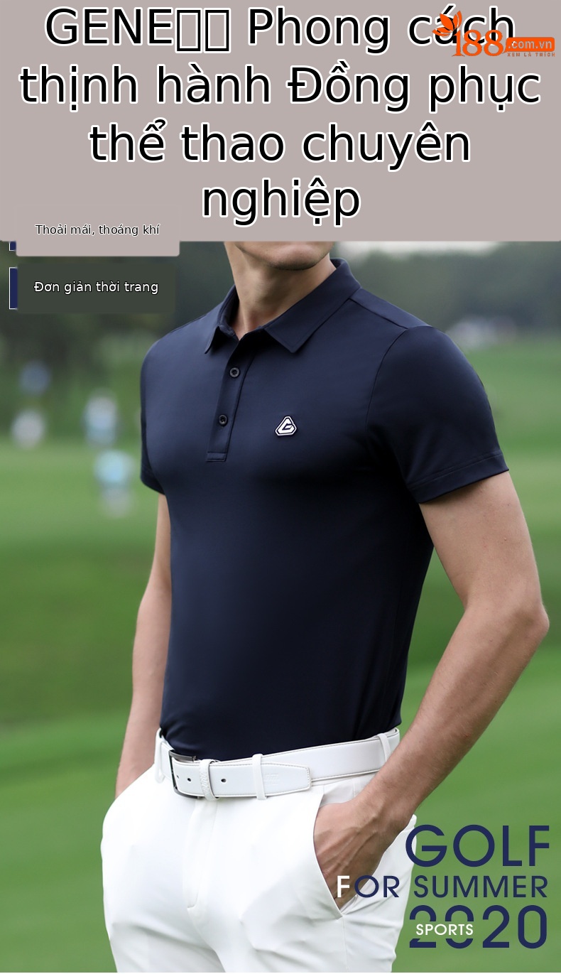 Áo thun nam ngắn tay thể thao golf vải thoáng khí — YF246 nam tay ngắn thoáng khí màu trắng xanh, YF237 nam sọc cổ tay ngắn màu đen, YF239 nam tay ngắn thoáng khí màu xanh nước biển, YF239 nam tay ngắn thoáng khí màu đỏ thẫm chi tiết 2