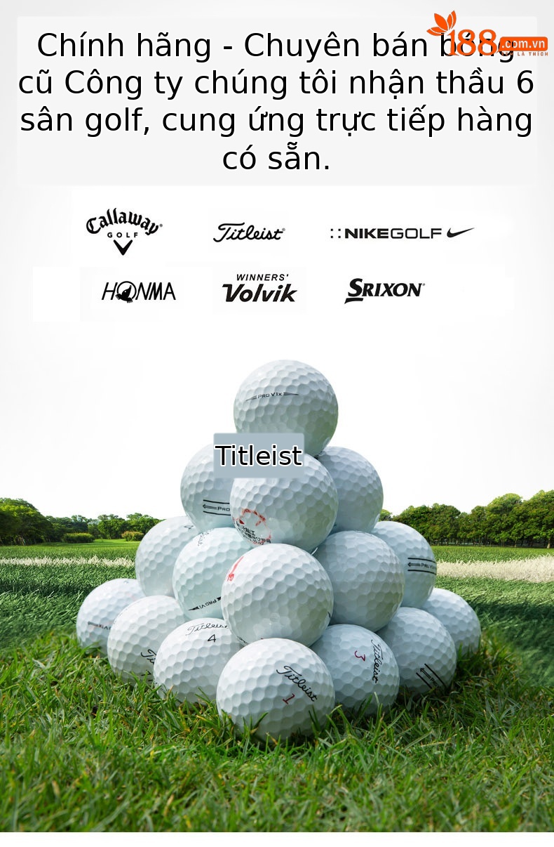 Bộ 50 quả bóng golf tập luyện đa thương hiệu (Titleist, Srixon, Honma, Volvik...) chất lượng từ 56% đến 99% mới — 50 quả bóng chi tiết 2