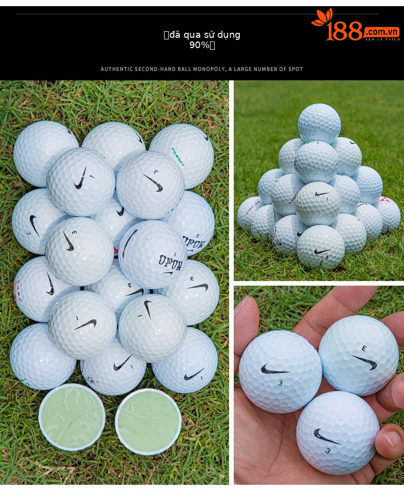 Bộ 50 quả bóng golf tập luyện đa thương hiệu (Titleist, Srixon, Honma, Volvik...) chất lượng từ 56% đến 99% mới — 50 quả bóng chi tiết 17
