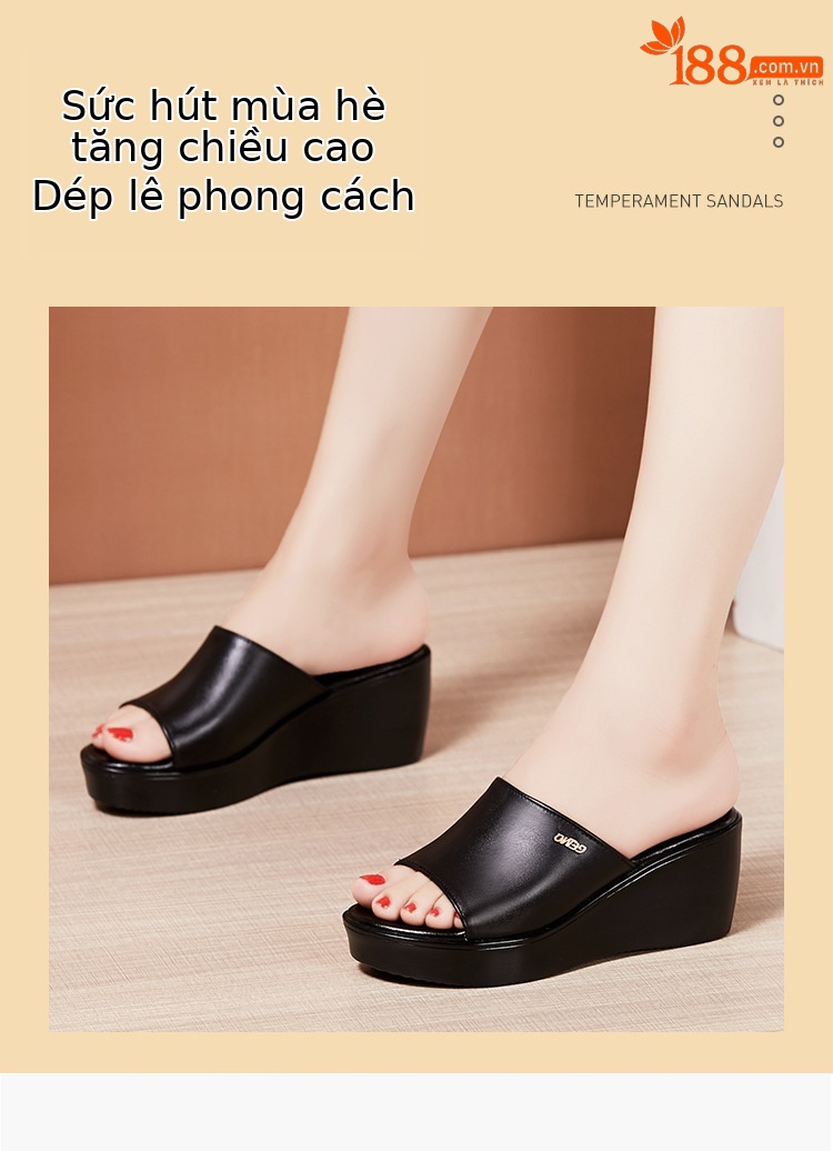 Dép sandal nữ đế xuồng hở mũi, đế dày mềm, đi ngoài trời mùa hè 2025 — Màu đen, Màu trắng, Màu đỏ chi tiết 2