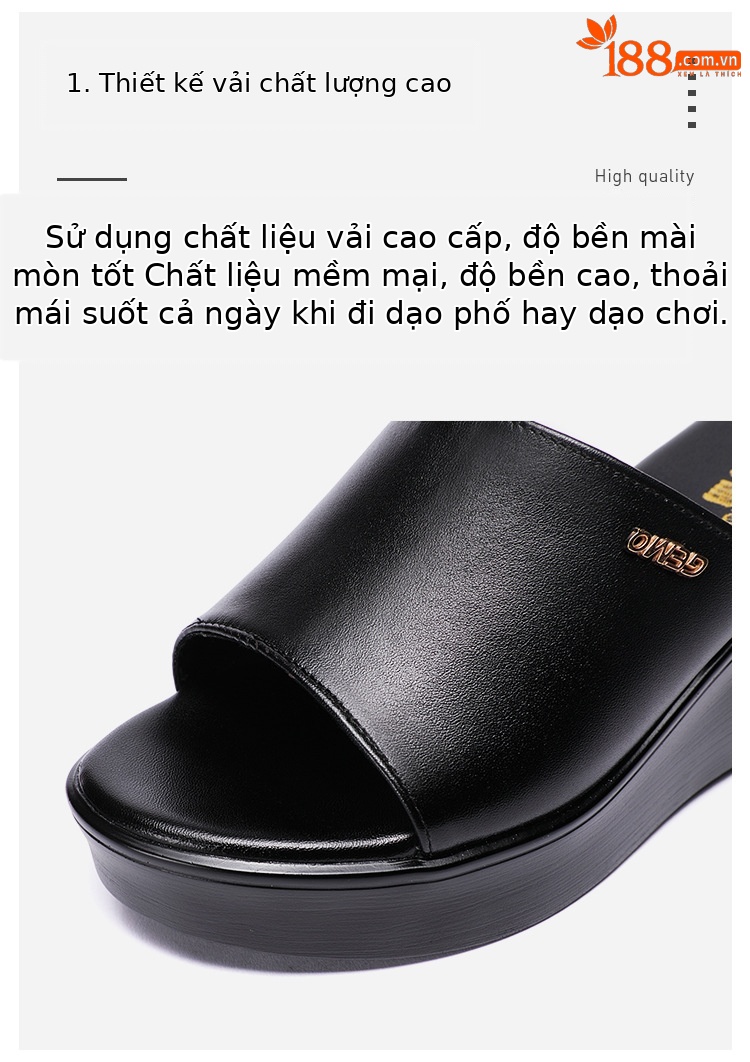 Dép sandal nữ đế xuồng hở mũi, đế dày mềm, đi ngoài trời mùa hè 2025 — Màu đen, Màu trắng, Màu đỏ chi tiết 5
