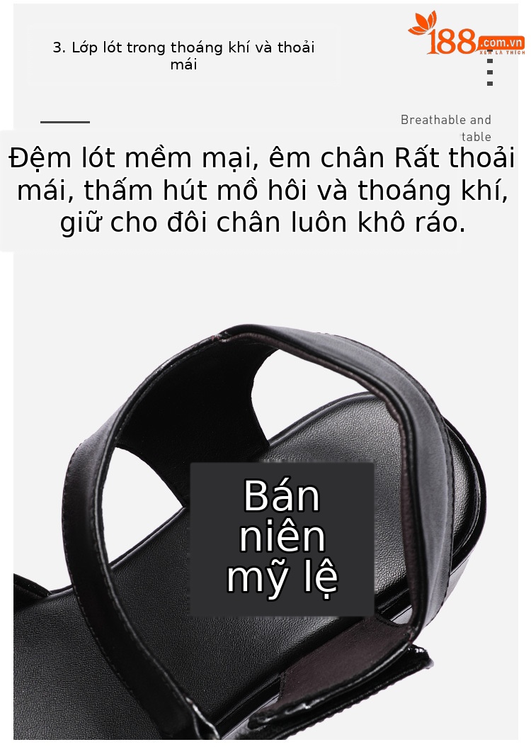 Sandal peep toe nữ đế xuồng 6 cm mũi cá xốp thoải mái — Màu đen, Màu trắng, Màu đỏ chi tiết 6
