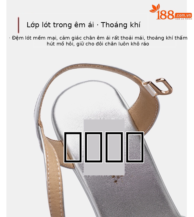 Sandal cao gót nữ hở mũi đế platform 10 cm, dáng miệng cá thon gọn, phù hợp chân lớn — Màu đen, Màu vàng, Màu trắng, Màu bạc chi tiết 8