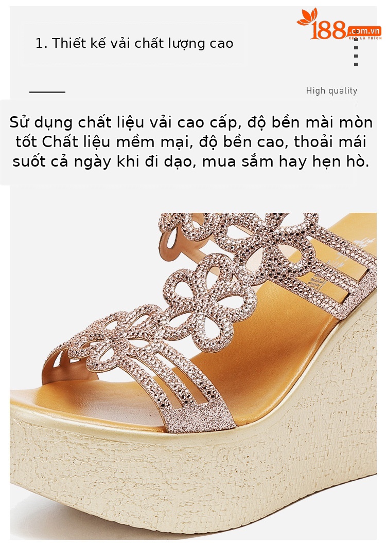 Dép sandal cao gót nữ hở mũi đế xuồng platform siêu cao 11 cm mùa hè 2025 — Màu vàng 11cm, Màu đen 11cm chi tiết 5