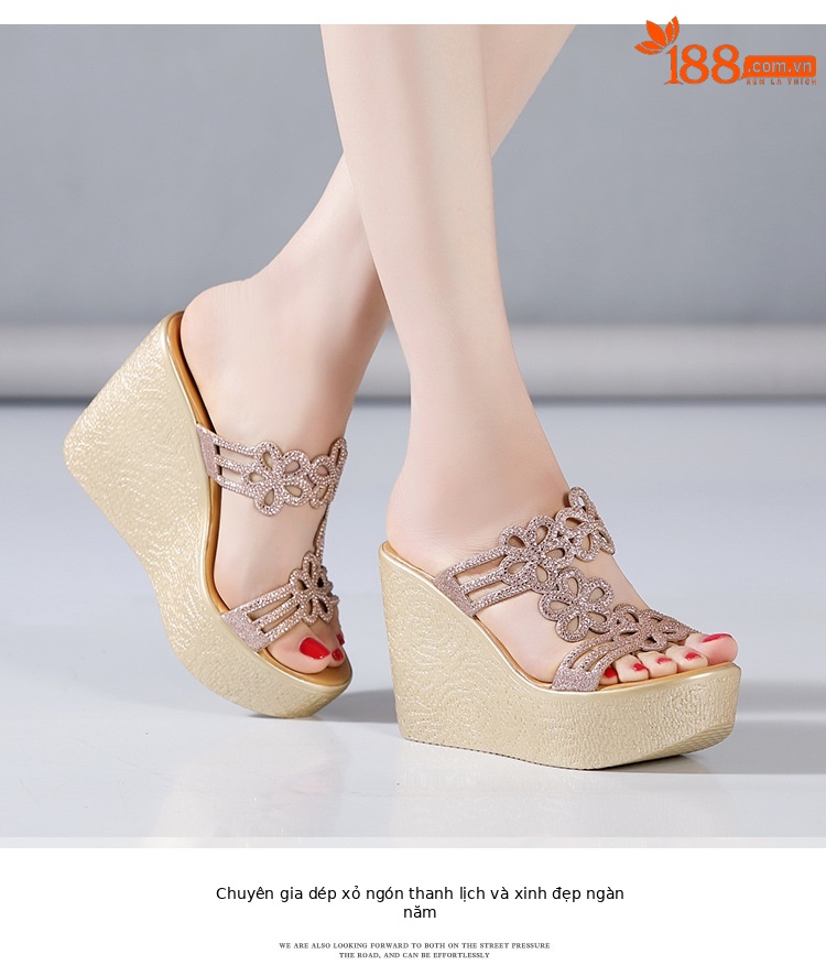 Dép sandal cao gót nữ hở mũi đế xuồng platform siêu cao 11 cm mùa hè 2025 — Màu vàng 11cm, Màu đen 11cm chi tiết 10