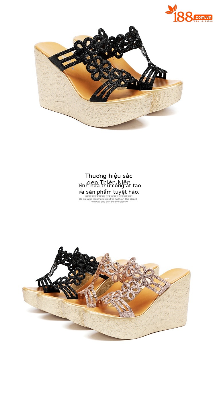 Dép sandal cao gót nữ hở mũi đế xuồng platform siêu cao 11 cm mùa hè 2025 — Màu vàng 11cm, Màu đen 11cm chi tiết 15