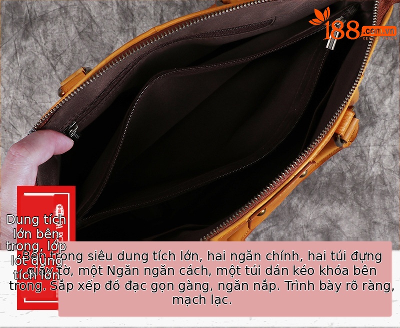 Túi tote da thật vẽ tay phong cách Trung Hoa cổ điển, dung tích lớn — Xanh lam cổ điển, Vàng cổ điển, Đỏ cổ điển chi tiết 17