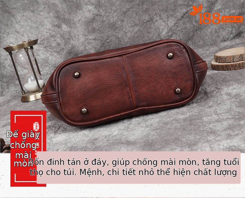 Túi tote da thật vẽ tay phong cách Trung Hoa cổ điển, dung tích lớn — Xanh lam cổ điển, Vàng cổ điển, Đỏ cổ điển chi tiết 18