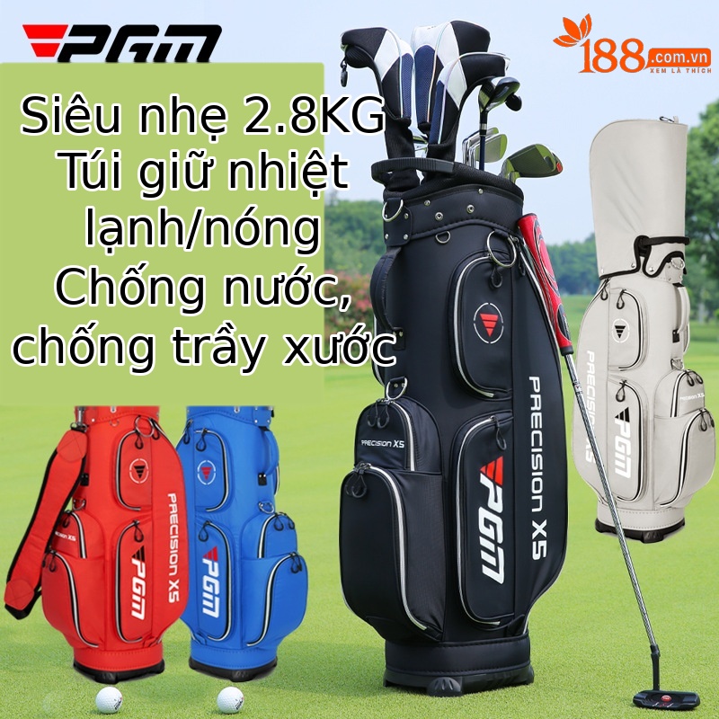 Túi golf nhẹ PGM vải nylon chống nước, cao 128 cm, đựng đầy đủ bộ gậy — Túi cầm tay cầm nhẹ QB067 [màu đỏ], Túi cầm tay cầm nhẹ QB067 [màu xanh lam], Túi cầm tay cầm nhẹ QB067 [màu đen], Túi cầm tay cầm nhẹ QB067 [kaki]