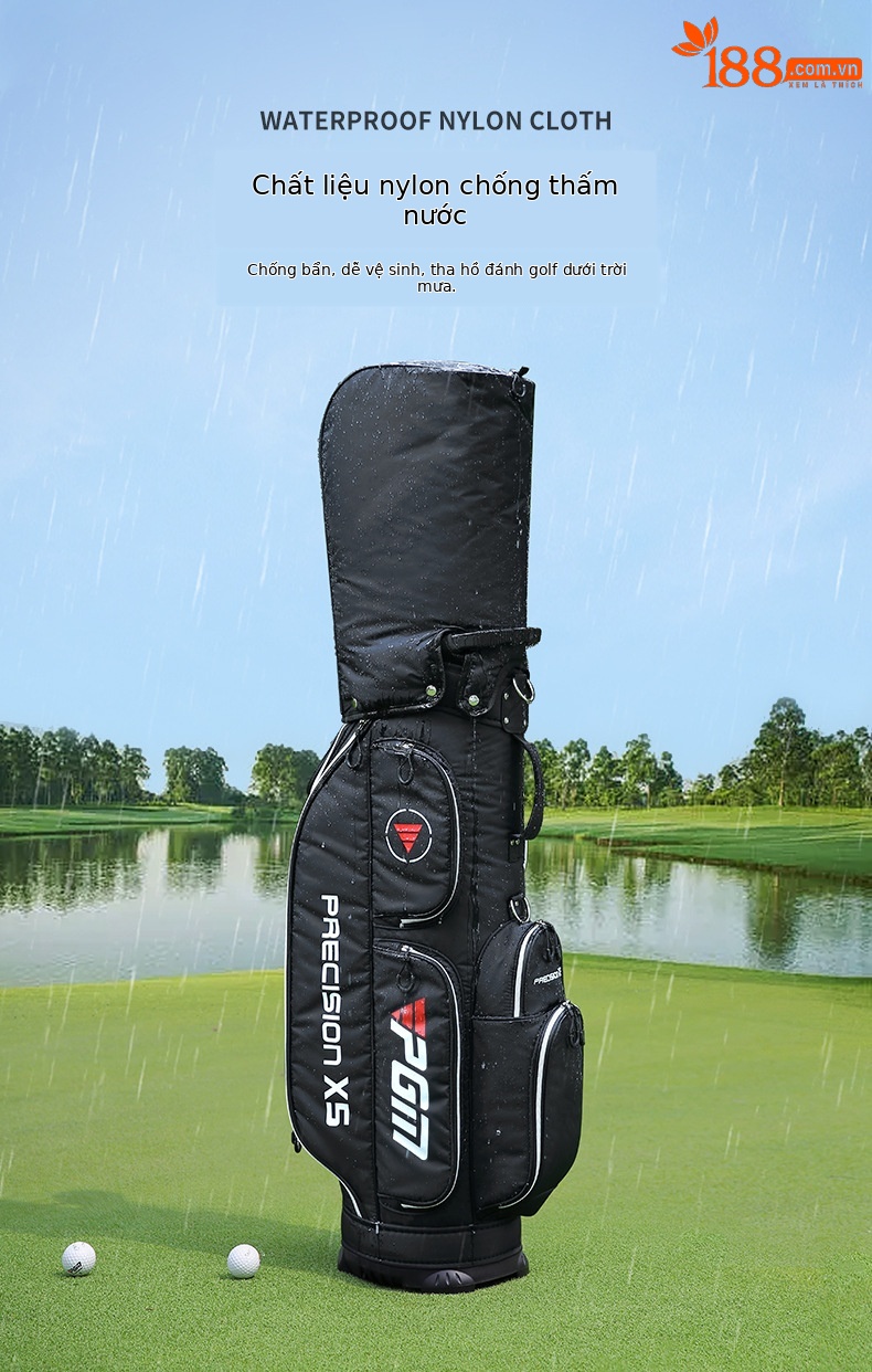 Túi golf nhẹ PGM vải nylon chống nước, cao 128 cm, đựng đầy đủ bộ gậy — Túi cầm tay cầm nhẹ QB067 [màu đỏ], Túi cầm tay cầm nhẹ QB067 [màu xanh lam], Túi cầm tay cầm nhẹ QB067 [màu đen], Túi cầm tay cầm nhẹ QB067 [kaki] chi tiết 3