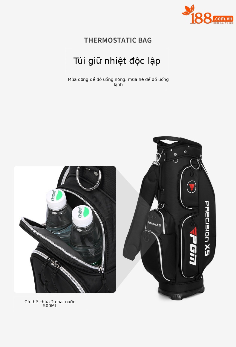 Túi golf nhẹ PGM vải nylon chống nước, cao 128 cm, đựng đầy đủ bộ gậy — Túi cầm tay cầm nhẹ QB067 [màu đỏ], Túi cầm tay cầm nhẹ QB067 [màu xanh lam], Túi cầm tay cầm nhẹ QB067 [màu đen], Túi cầm tay cầm nhẹ QB067 [kaki] chi tiết 5