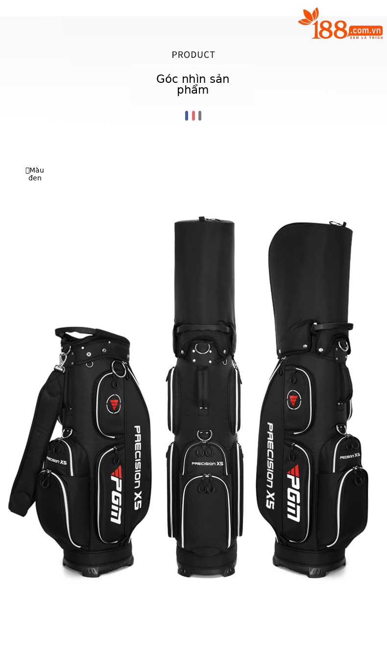Túi golf nhẹ PGM vải nylon chống nước, cao 128 cm, đựng đầy đủ bộ gậy — Túi cầm tay cầm nhẹ QB067 [màu đỏ], Túi cầm tay cầm nhẹ QB067 [màu xanh lam], Túi cầm tay cầm nhẹ QB067 [màu đen], Túi cầm tay cầm nhẹ QB067 [kaki] chi tiết 11