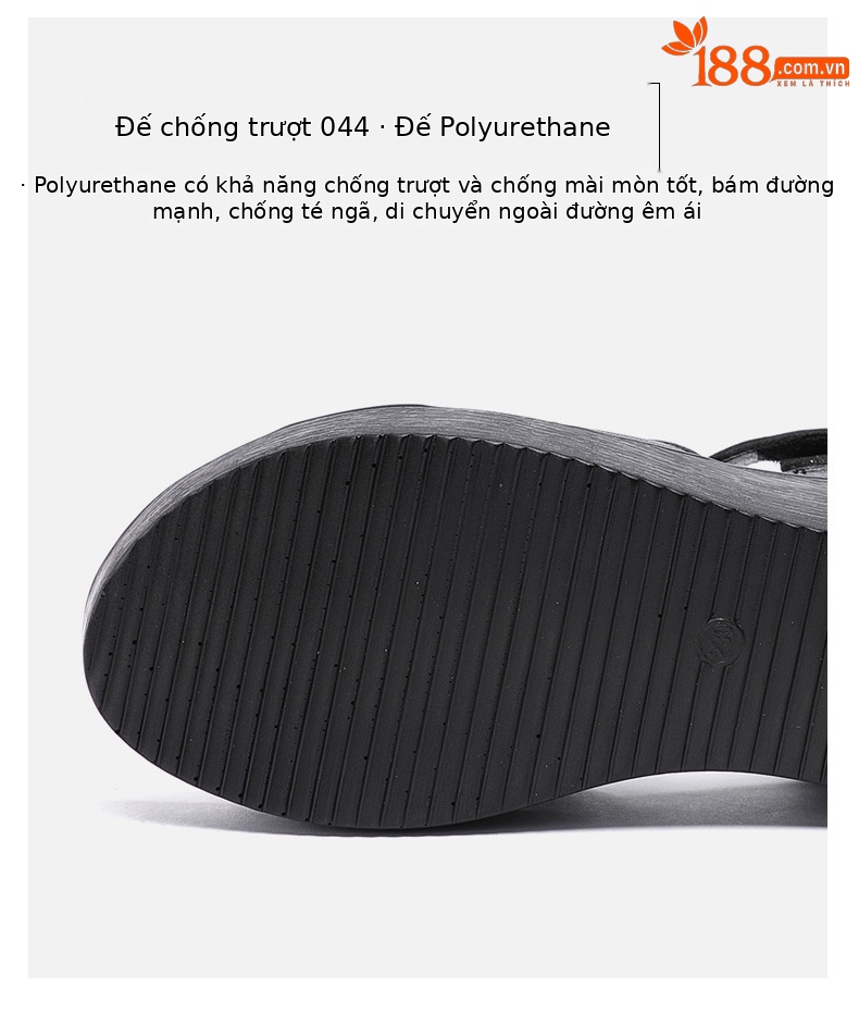 Sandal peep toe nữ đế xuồng mềm, gót vuông ổn định, đế dày chống trượt, form rộng cho chân to — Màu đen, Màu trắng, Màu đỏ chi tiết 8
