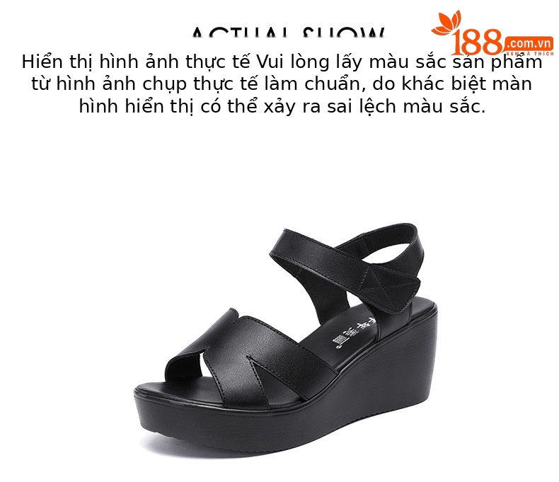 Sandal peep toe nữ đế xuồng mềm, gót vuông ổn định, đế dày chống trượt, form rộng cho chân to — Màu đen, Màu trắng, Màu đỏ chi tiết 14