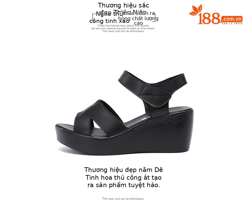 Sandal peep toe nữ đế xuồng mềm, gót vuông ổn định, đế dày chống trượt, form rộng cho chân to — Màu đen, Màu trắng, Màu đỏ chi tiết 15