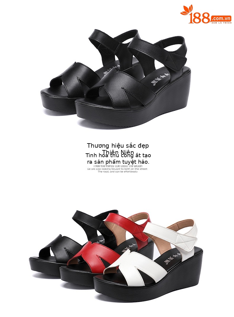 Sandal peep toe nữ đế xuồng mềm, gót vuông ổn định, đế dày chống trượt, form rộng cho chân to — Màu đen, Màu trắng, Màu đỏ chi tiết 17
