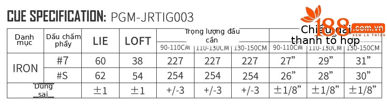 Gậy đánh golf PGM trẻ em số 7 gậy sắt tập cho người mới bắt đầu — JRtig003 cậu bé Số 7 (3-5 tuổi), JRtig003 cậu bé Số 7 (6-8 tuổi), JRtig003 cậu bé Số 7 (9-12 tuổi), JRtig003 bé gái số 7 (3-5 tuổi) chi tiết 14