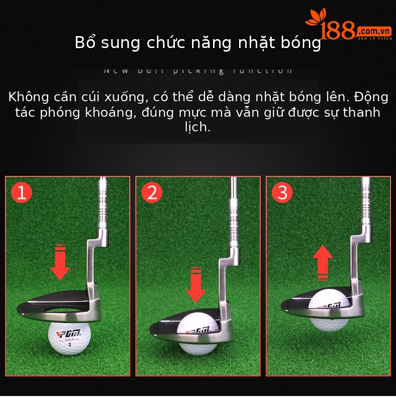Gậy golf PGM chức năng nhặt bóng, trọng tâm thấp có đường ngắm — TUG032 Chức năng nhặt bóng hình bán nguyệt