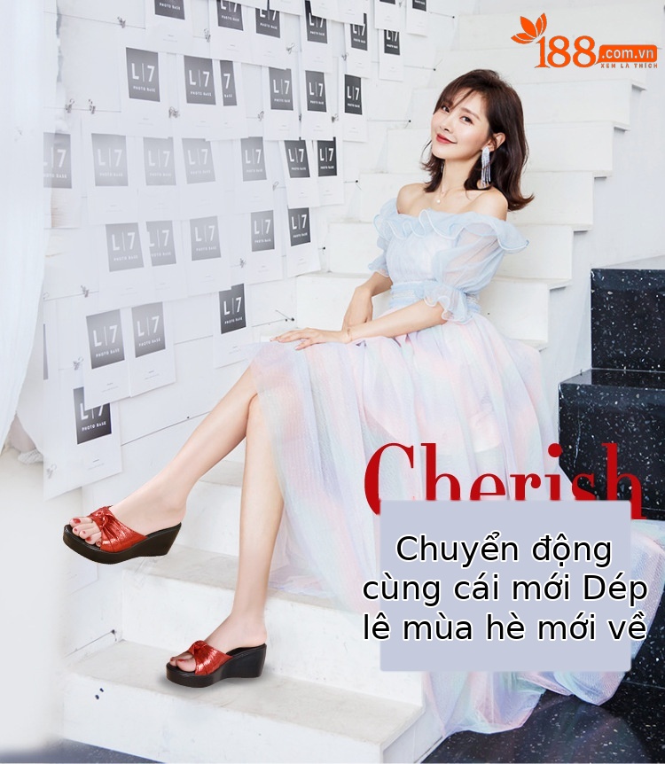 Dép sandal nữ quai ngang đế xuồng dày mùa hè gót thấp — Màu đen, Màu vàng, Màu bạc, Màu đỏ chi tiết 1