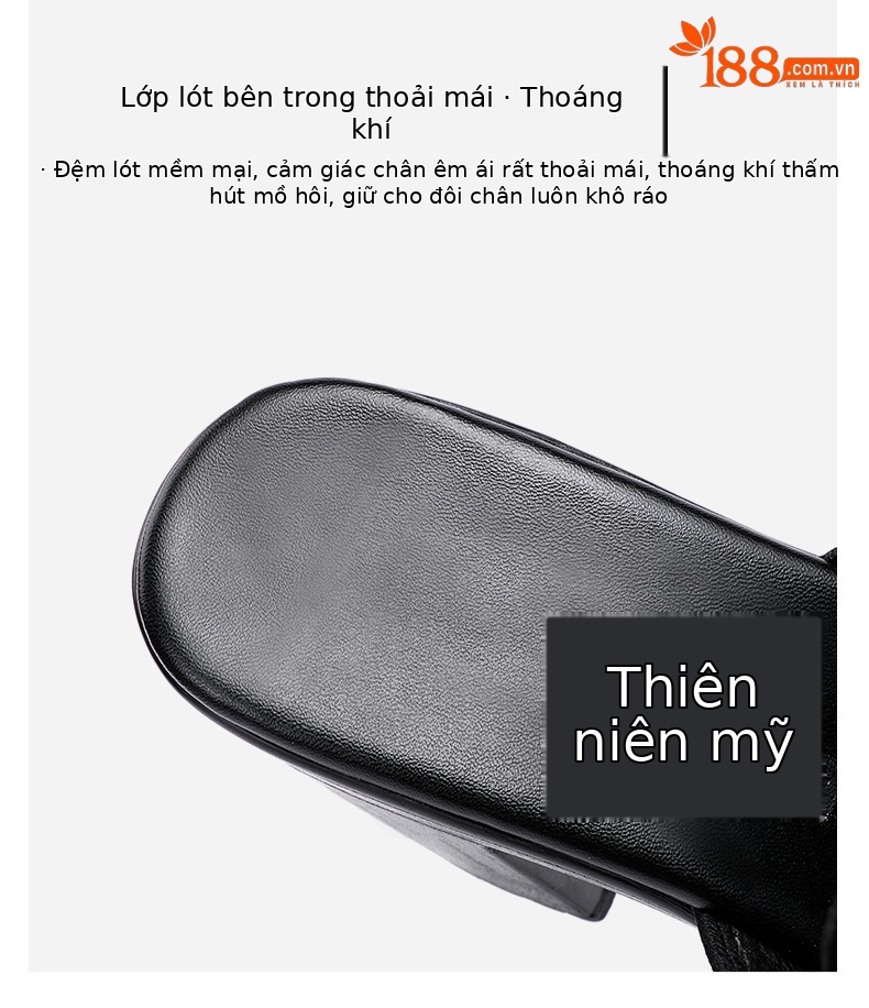 Dép nữ đế xuồng mùa hè 2025, mũi nhọn, gót dày platform, size lớn — Màu đen chi tiết 7