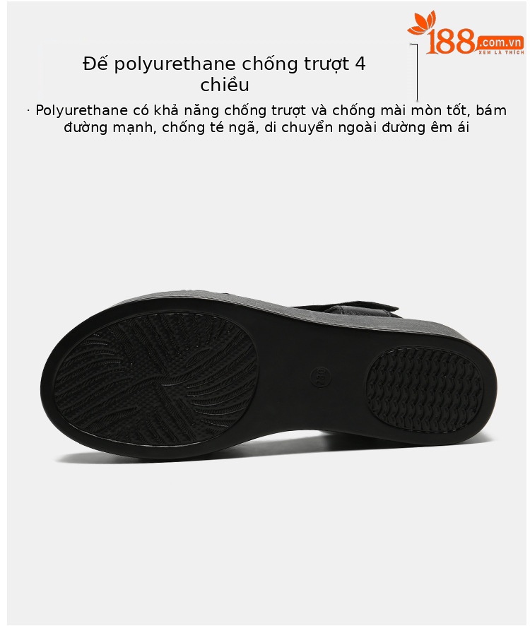 Sandal đế xuồng nữ gót trung bình 2025 – đế dày tăng chiều cao, size lớn 43 — Màu đen, Màu trắng, Màu đỏ chi tiết 9