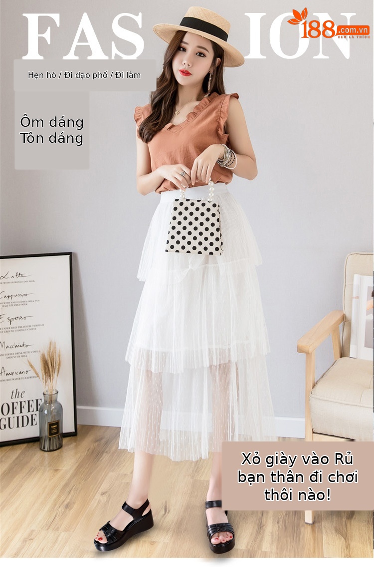 Sandal đế xuồng nữ gót trung bình 2025 – đế dày tăng chiều cao, size lớn 43 — Màu đen, Màu trắng, Màu đỏ chi tiết 1