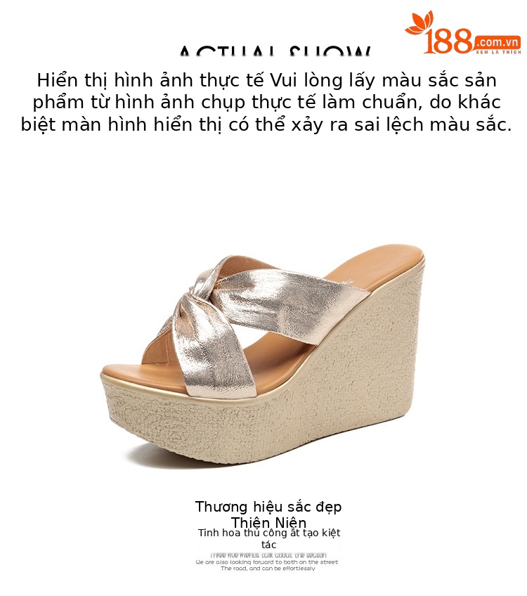 Dép nữ đế xuồng cao 11cm chống nước, đế dày, kiểu mới hè 2025, siêu cao gót, đi ngoài trời — Màu đỏ 11cm, Màu Bạc 11cm, Bạc 8cm, Màu đen 11cm chi tiết 15