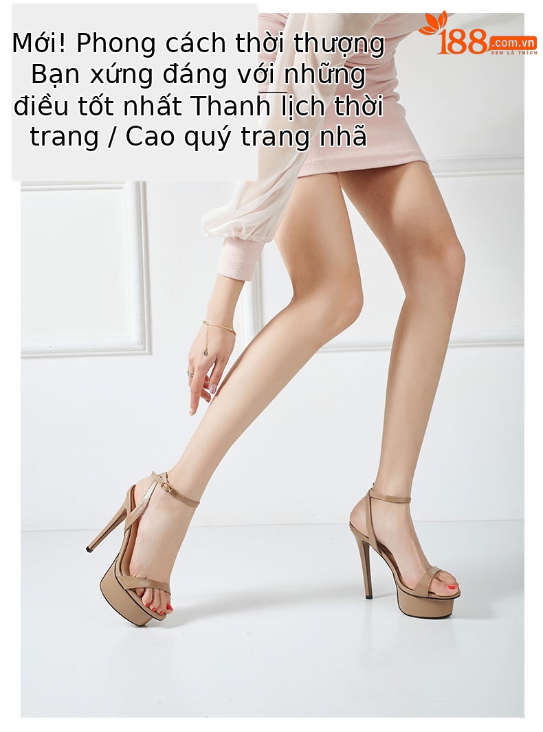 Sandal cao gót nữ hở mũi quai khóa da thật gót 13 cm — Màu đen chi tiết 3