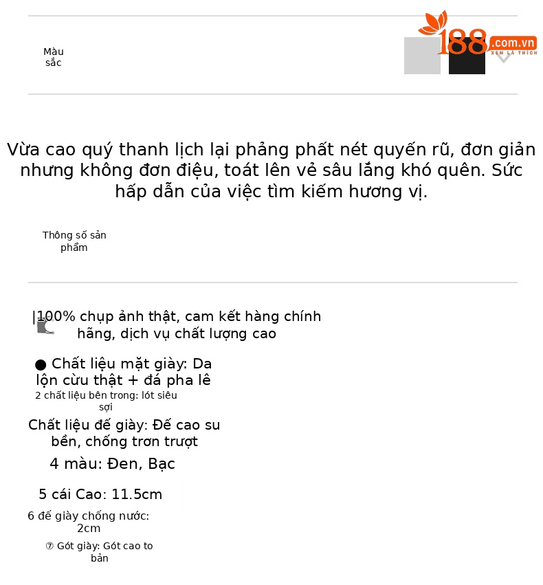 Sandal cao gót nữ đính đá quai ngang đế platform gót siêu cao — Màu đen chi tiết 2